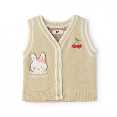 mimiちゃんサガラワッペン ニットベスト