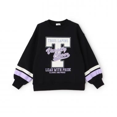 【Trois Lapins】 ビッグイニシャル カレッジトレーナー