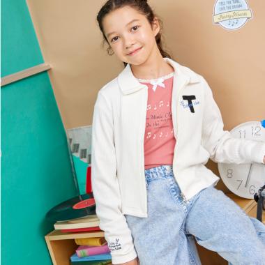 【Trois Lapins】 ダブルジップ リブカーディガン