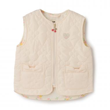 チェリーキルトタフタ ジップアップベスト