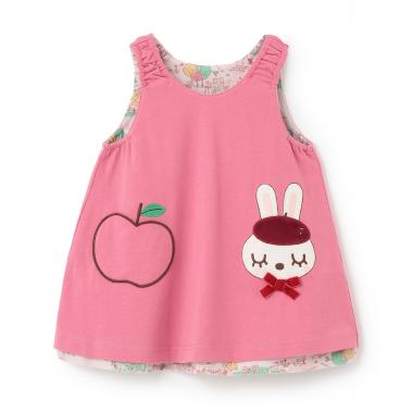 mimiちゃん秋の街並み柄 リバーシブルジャンパースカート