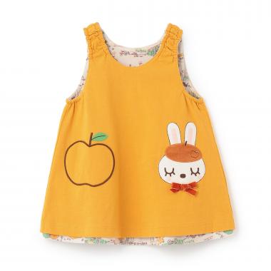 mimiちゃん秋の街並み柄 リバーシブルジャンパースカート