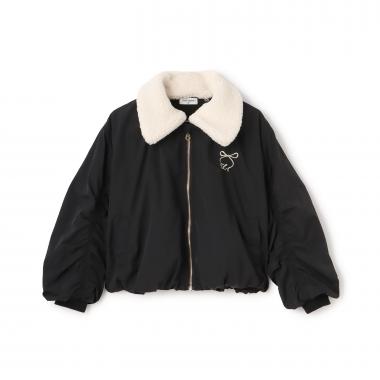 【Trois Lapins】 袖ギャザーデザイン MA-１風ブルゾン