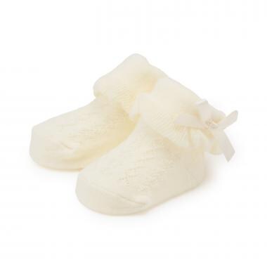 リボンつき 折り返しBABYソックス