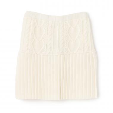ケーブル編 ニットスカート 【ウォッシャブル】