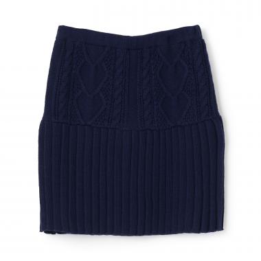 ケーブル編 ニットスカート 【ウォッシャブル】