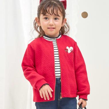 ハートラメジャカード ジップアップカーデ