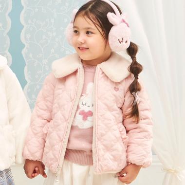 フェイクファー×リボンキルト リバーシブルジャケット