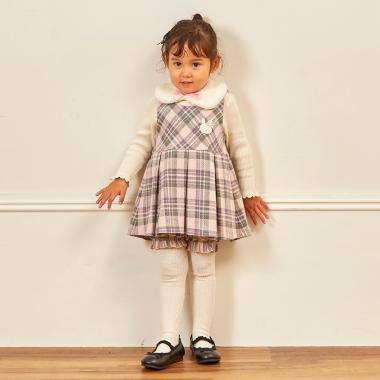 Wジャカードチェック ベビーセット 【ティペット付き】