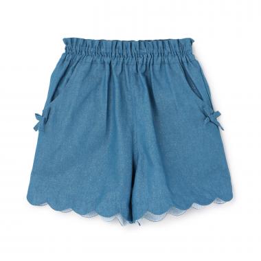 ラメデニム ショートパンツ