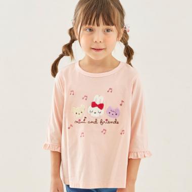 mimiちゃんとフレンズ 7分袖Tシャツ 【POMプロテクト加工】