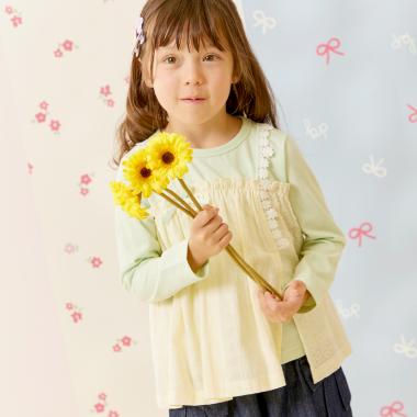 レース切り替え レイヤード風チュニック