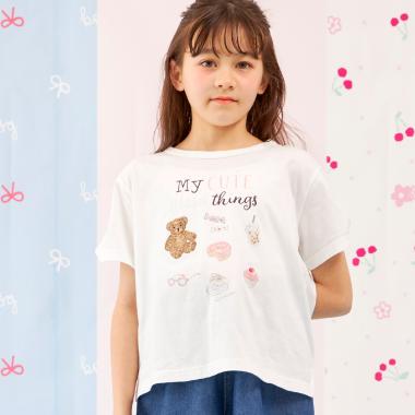 【Trois Lapins】 くまグラフィック Tシャツ