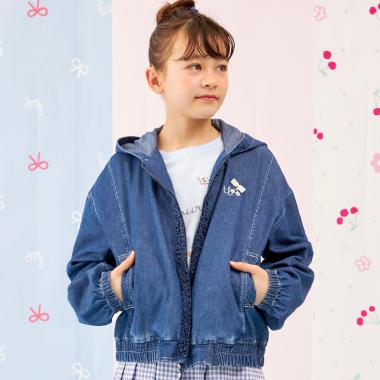 【Trois Lapins】 テンセルデニム　ジップアップフーディー