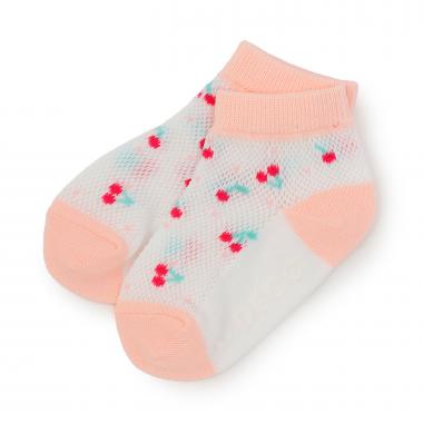 チェリー総柄 スニーカー丈ソックス 【COOLMAX】