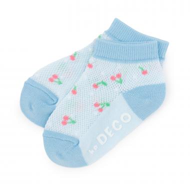 チェリー総柄 スニーカー丈ソックス 【COOLMAX】