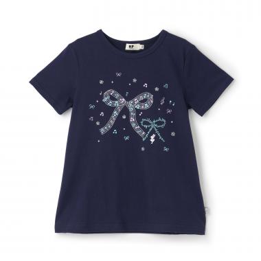 ラメリボンプリント Tシャツ