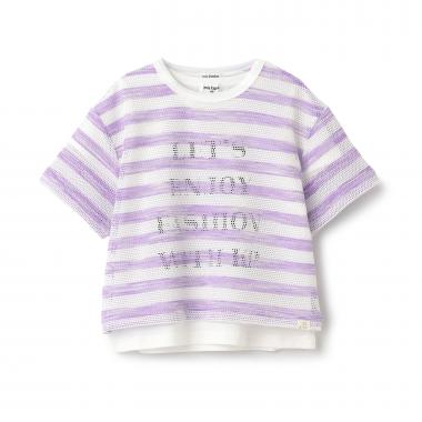 ボーダーメッシュ×ロゴＴシャツ セット