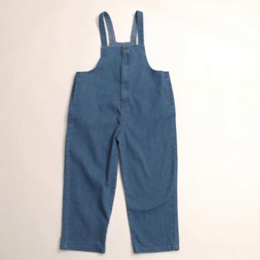 フロントZIPデニムオーバーオール