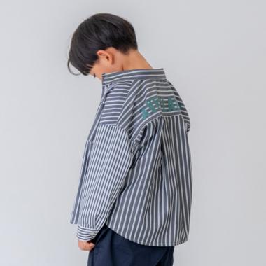 ストライプビッグシルエット長袖シャツ