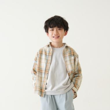 【親子リンク】Kidsピーチキモウチェックシャツ