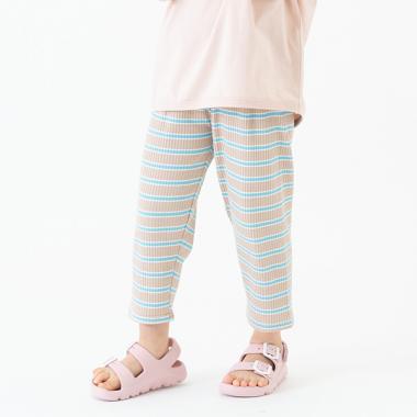 【365D.】防汚ボーダーリブ7分レギンス