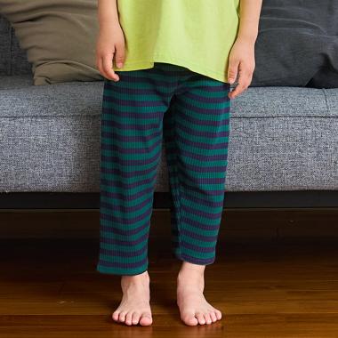 【365D.】防汚ボーダーリブ7分レギンス