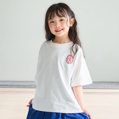 【綿100%】【365D.】ワンポイント刺しゅうワイド半袖Tシャツ