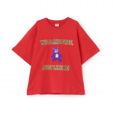 【綿100%】カレッジくま半袖T