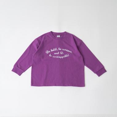 【USAコットン】チェーンステッチロゴワイドロンT