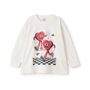 【USAコットン】ハートキャラモチーフワイドロンT