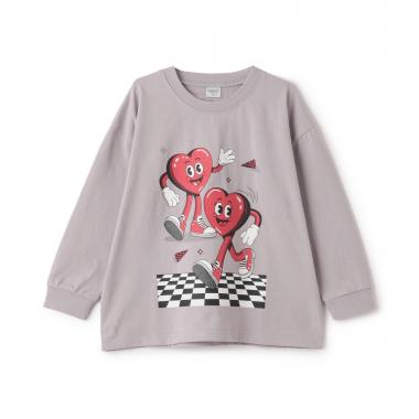 【USAコットン】ハートキャラモチーフワイドロンT