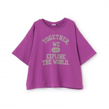 【綿100%】カレッジプリント半袖T