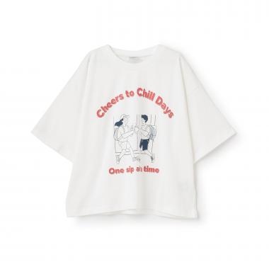 【綿100%】ピクニックモチーフ半袖T