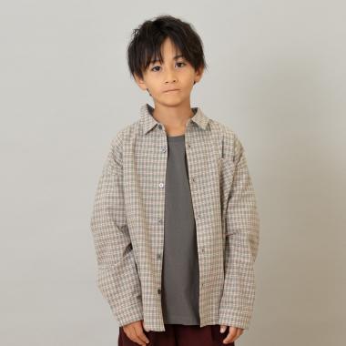 チェックドロップ長袖シャツ