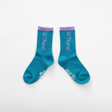 【365D.】バイカラーロゴソックス/靴下