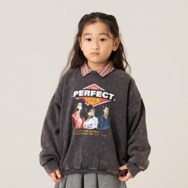 バンド風プリントトレーナー