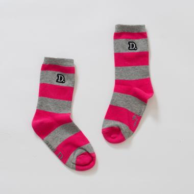 【365D.】ワイドボーダソックス/靴下/刺繍