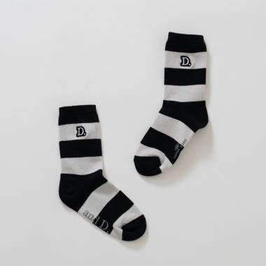 【365D.】ワイドボーダソックス/靴下/刺繍