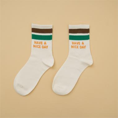 【Dセレクト】配色ラインロゴソックス