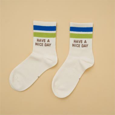 【Dセレクト】配色ラインロゴソックス