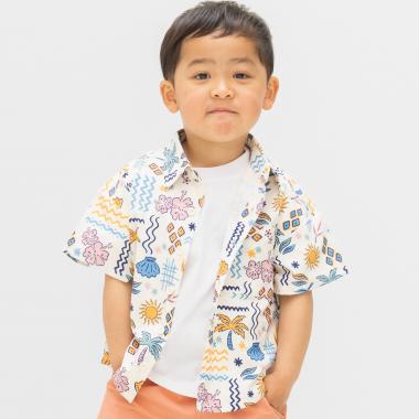 【セットアップ可】【水陸両用】総ガラ半袖シャツ