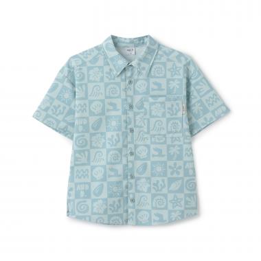 【水陸両用】【SETUP可】総ガラ半袖シャツ