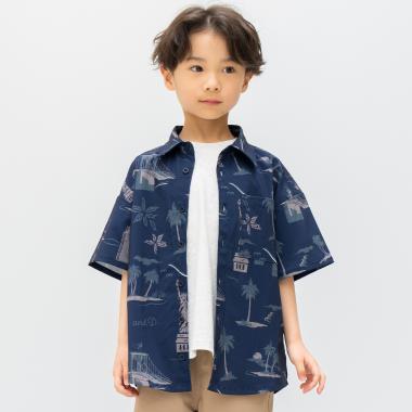 【セットアップ可】【水陸両用】総ガラ半袖シャツ