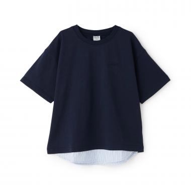 裾レイヤード風ワイドシルエット半袖T