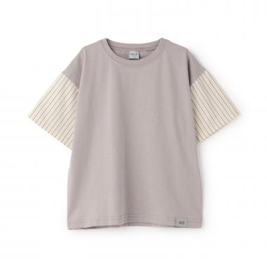 袖異素材ワイドシルエット半袖T