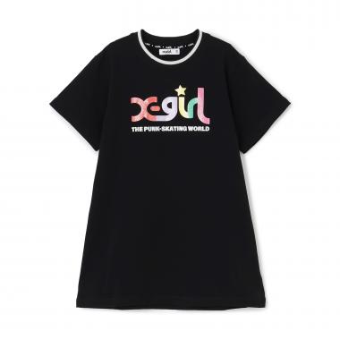 【人気商品再入荷】【直営店で取り扱い無し】ラメ発泡ロゴTワンピース