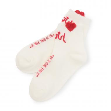 【人気商品再入荷】【直営店で取り扱い無し】立体ハートロゴショートソックス