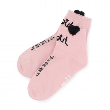 【人気商品再入荷】【直営店で取り扱い無し】立体ハートロゴショートソックス