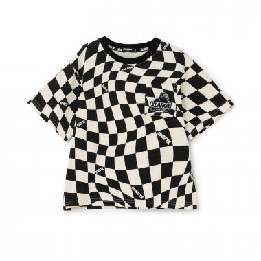 【人気商品再入荷】【直営店で取り扱い無し】歪みチェッカー総柄半袖Tシャツ